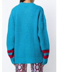 türkiser Oversize Pullover von MSGM