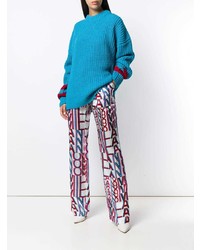 türkiser Oversize Pullover von MSGM