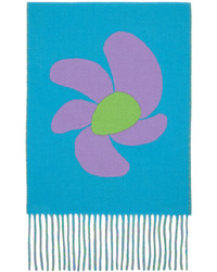 türkiser Schal mit Blumenmuster