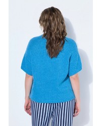 türkiser Strick Kurzarmpullover von Studio Untold