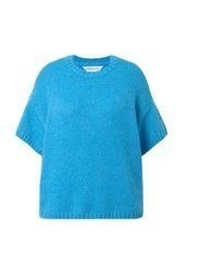 türkiser Strick Kurzarmpullover von Studio Untold