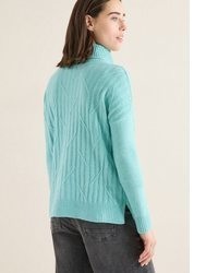 türkiser Strick Rollkragenpullover von Cecil