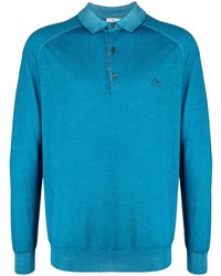 türkiser Wollpolo pullover