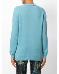 türkiser Wollpullover von Alberta Ferretti