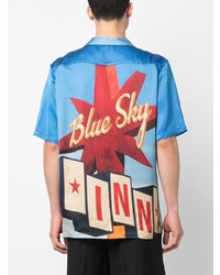 türkises bedrucktes Kurzarmhemd von BLUE SKY INN
