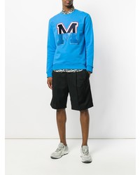 türkises bedrucktes Sweatshirt von MSGM