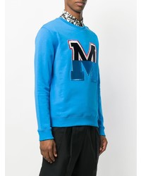 türkises bedrucktes Sweatshirt von MSGM