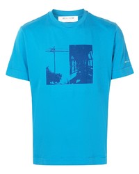 türkises bedrucktes T-Shirt mit einem Rundhalsausschnitt von 1017 Alyx 9Sm
