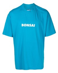 türkises bedrucktes T-Shirt mit einem Rundhalsausschnitt von Bonsai