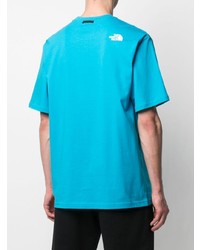 türkises bedrucktes T-Shirt mit einem Rundhalsausschnitt von The North Face