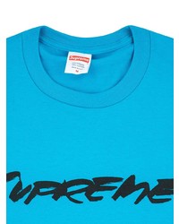 türkises bedrucktes T-Shirt mit einem Rundhalsausschnitt von Supreme