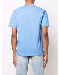 türkises bedrucktes T-Shirt mit einem Rundhalsausschnitt von VERSACE JEANS COUTURE