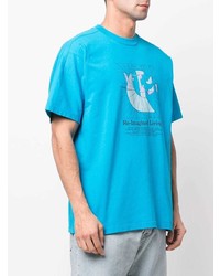 türkises bedrucktes T-Shirt mit einem Rundhalsausschnitt von Carhartt WIP