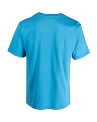 türkises bedrucktes T-Shirt mit einem Rundhalsausschnitt von Peuterey