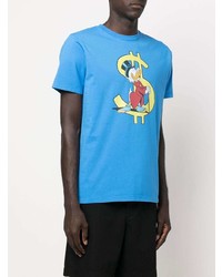 türkises bedrucktes T-Shirt mit einem Rundhalsausschnitt von MC2 Saint Barth