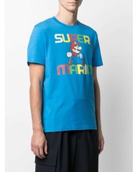 türkises bedrucktes T-Shirt mit einem Rundhalsausschnitt von MC2 Saint Barth