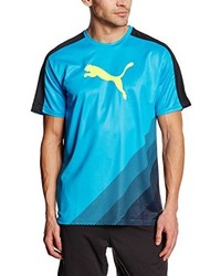 türkises bedrucktes T-shirt von Puma