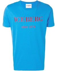 türkises besticktes T-Shirt mit einem Rundhalsausschnitt von Iceberg