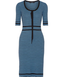 türkises horizontal gestreiftes Kleid von Marc Jacobs