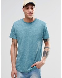 türkises horizontal gestreiftes T-Shirt mit einem Rundhalsausschnitt von Cheap Monday