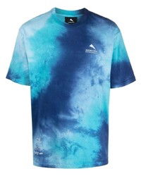 türkises Mit Batikmuster T-Shirt mit einem Rundhalsausschnitt von Mauna Kea