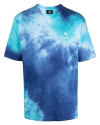 türkises Mit Batikmuster T-Shirt mit einem Rundhalsausschnitt von Mauna Kea