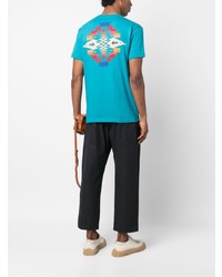 türkises T-Shirt mit einem Rundhalsausschnitt mit geometrischem Muster von Pendleton