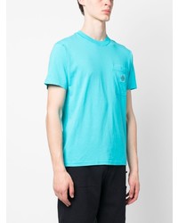 türkises T-Shirt mit einem Rundhalsausschnitt von Stone Island