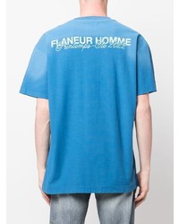 türkises T-Shirt mit einem Rundhalsausschnitt von Flaneur Homme