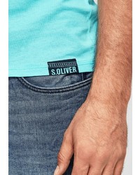 türkises T-Shirt mit einem V-Ausschnitt von S.OLIVER RED LABEL