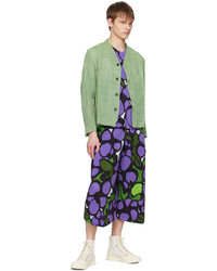 violette bedruckte Chinohose von Homme Plissé Issey Miyake