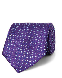 violette bedruckte Krawatte von Charvet