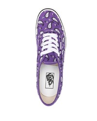 violette bedruckte niedrige Sneakers von Vans