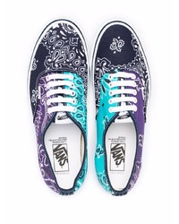 violette bedruckte Segeltuch niedrige Sneakers von Vans