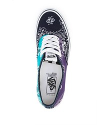 violette bedruckte Segeltuch niedrige Sneakers von Vans