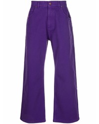 violette bestickte Jeans