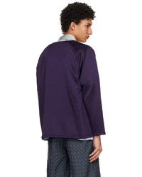 violette bestickte Strickjacke von Needles