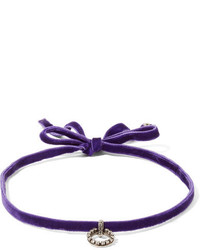 violette enge Halskette aus Samt von Dannijo