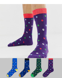 violette gepunktete Socken