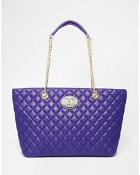 violette gesteppte Shopper Tasche von Love Moschino