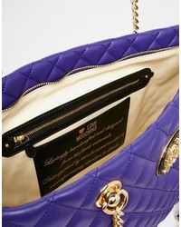 violette gesteppte Shopper Tasche von Love Moschino