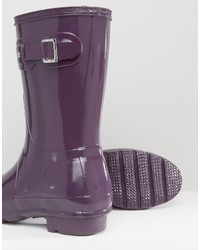 violette Gummistiefel von Hunter