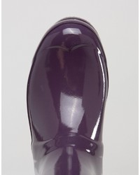 violette Gummistiefel von Hunter