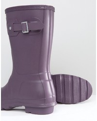 violette Gummistiefel von Hunter