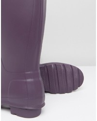 violette Gummistiefel von Hunter