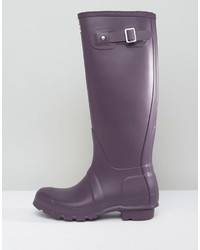 violette Gummistiefel von Hunter