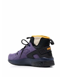 violette hohe Sneakers aus Leder von Nike