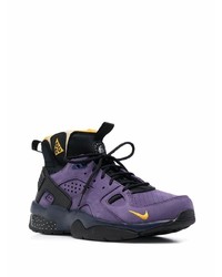 violette hohe Sneakers aus Leder von Nike