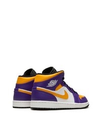 violette hohe Sneakers aus Leder von Jordan