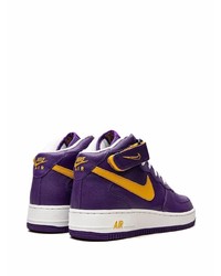 violette hohe Sneakers aus Leder von Nike